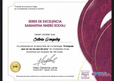 Certificado de Numerología