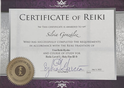 Certificado de Reiki